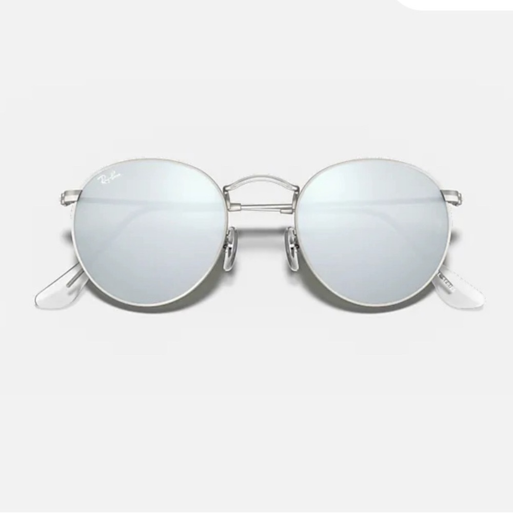 Ray-Ban Silver Round Flash lenses